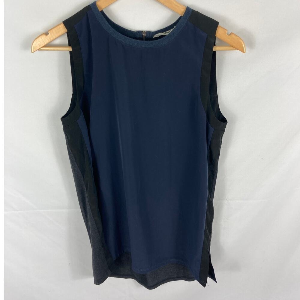 Athleta Navy Black Panel Colorblock Sleeveless Tank Size Small